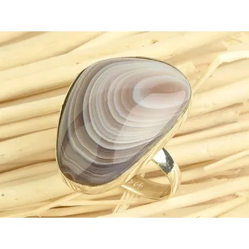 Prsten Stříbrný prsten s achátem vel.53 Ag 925/1000 6g