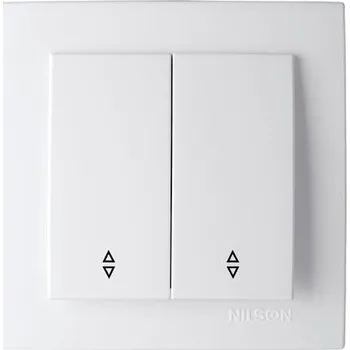vypínač ELITE - Dvojitý sériový spínač - bílá šipky žal (SEB5/0-B - šipky)