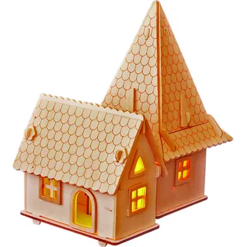 3D puzzle Woodcraft construction kit Woodcraft Dřevěné 3D puzzle Evropská vila D