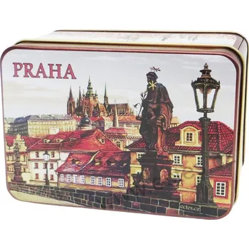 Dóza na potraviny PRAHA HRADČANY plechová dóza 2636 VH2 Pražský hrad, socha sv. Antonína Paduánského