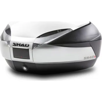Motodoplněk Vrchní kufr na motorku s barevným krytem SHAD SH48 bílá se zámkem PREMIUM SMART 130.D0B48400+D1B48E08