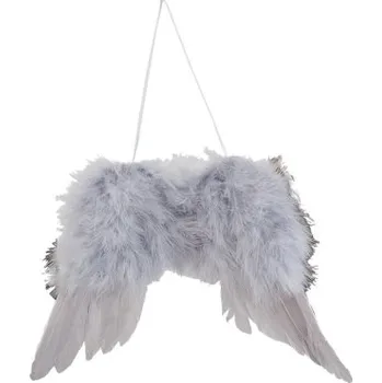 Figurka Clayre & Eef, Holandsko Clayre & Eef - Andělská křídla z peříček ,,šedá velká" - 23*1*17 cm