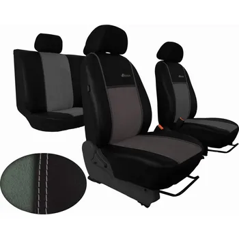 Autopotah Autopotahy Škoda Rapid, kožené s alcantarou EXCLUSIVE sv.šedé, dělené, zadní loket. opěrka