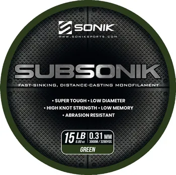 Sonik Vlasec Subsonik Green 3000m 0,31mm 15lb