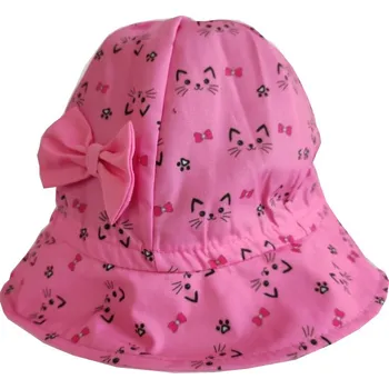 Klobouk T&N fashion Dívčí klobouk T&N - tmavě růžová, kočičky Velikost: 50-52