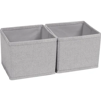 Úložný box Sada 2 ks organizérů Compactor BOSTON - 14 x 14 x 12 cm, šedé