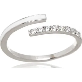 Prsten Dámský stříbrný prsten se smaltem a zirkony STRP0453F