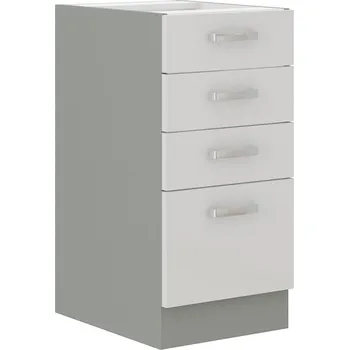 FALCO Kuchyňská skříňka Bolzano 40 D 4S BB bílý lesk/šedá