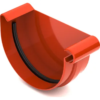 okap BRYZA Čelo žlabu PRAVÉ plastové Ø 75 mm, Cihlově červená RAL 8004