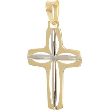 Přívěsek Přívěšek ze žlutého zlata kříž ZZ1009F + dárek zdarma