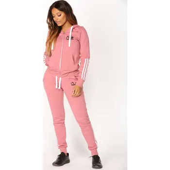 Dámská tepláková souprava potisk QUEEN + LOVE Barva: Růžová, Velikost: 2XL