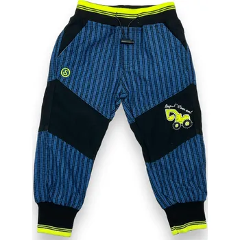 Chlapecké kalhoty Grace Chlapecké modré outdoorové kalhoty s gumou v pase a manžetami Barva: Modrá, Velikost: 86