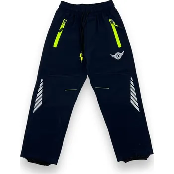 Chlapecké kalhoty Sezon Chlapecké modré softshellové kalhoty s gumou v pase a manžetami Barva: Modrá, Velikost: 146