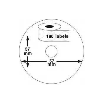 Pásek do tiskárny Kompatibilní papírové štítky pro Dymo CD/DVD 14681, 57mm, 160ks, bulk
