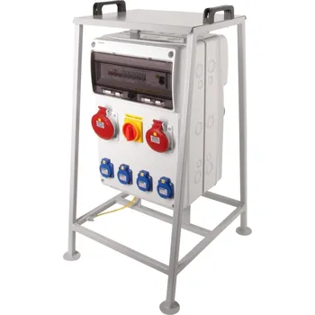 v8606 - ZSFV80400000.1 /3952 Zásuvková skříň IP44 jištěná s 2 chrániči 63/4/003 na kov. stojanu