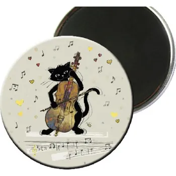 Dekorativní magnet Magnet KOČKY HUDEBNICE hudební nátroje: Basa
