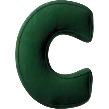 Polštář Yellow Tipi Tmavě zelený sametový polštář písmeno C 40 cm