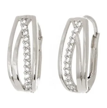 Náušnice Náušnice z bílého zlata s čirými zirkony NA1241F + DÁREK ZDARMA