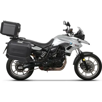 Zavazadlo na motocykl Kompletní sada černých hliníkových kufrů SHAD TERRA BLACK , 48L topcase 36L/47L boční kufry, včetně montážní sady a plotny SHAD BMW F 650 GS/ F 700 GS/ F 800 GS