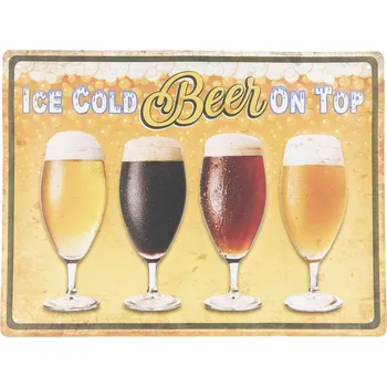 Plechová cedule Clayre & Eef - Plechová cedule ICE GOLD BEER - 40*30 cm