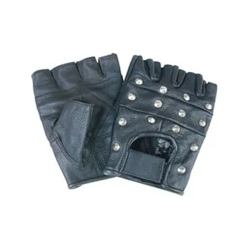 Pracovní rukavice Rukavice BIKER bez prstů s nýtky ČERNÉ