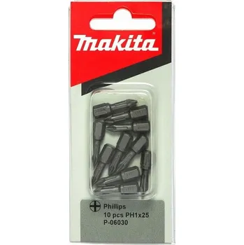 Bit 10x Šroubovací BIT Makita P-06030 - PH1 křížový, 25mm