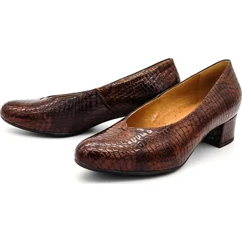 Dámské lodičky Dámské kožené lodičky 6106-03 ACORD hnědé Barva: hnědá, Velikost: 41