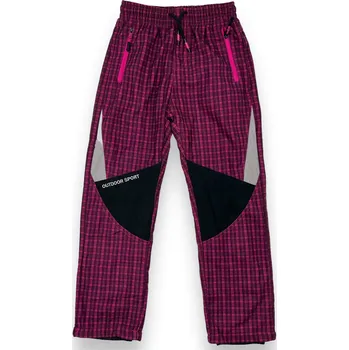 Dívčí kalhoty Sezon Dívčí růžové zateplené kalhoty s gumou v pase a manžetami 02 Barva: Černá, Velikost: 146