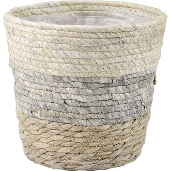 Obal na květináč Obal na květináč Ø 20 x 19 cm přírodní, šedý