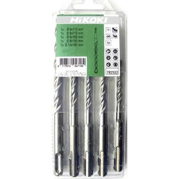 Dílna Sada vrtáků SDS Plus HiKOKI, Ø 6,8x110 mm a Ø 6,8,10x160 mm, 5 ks, 782532; 751024