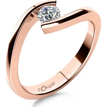 Prsten Couple, Minimalistický zásnubní prsten Freya s diamantem, vel. 52, prům. 16.6 mm, 585-68-1-4059.4C00.0.52.GSI.000