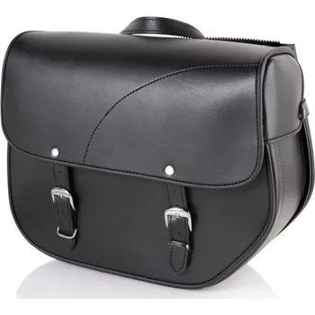 Zavazadlo na motocykl Kožená sedlová brašna CUSTOMACCES SANT LOUIS AP0012N černý