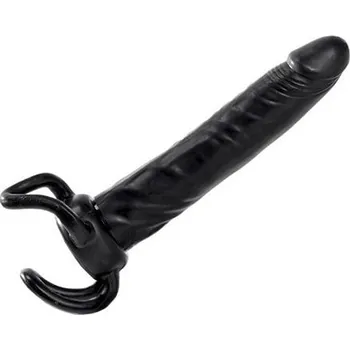 Toyz4Lovers BestSeller Slim Dong Black, připínací dildo pro dvojitou penetraci 13,5 x 2,6 cm