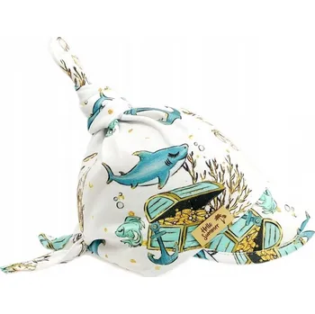 Kojenecký body Dětský bavlněný šátek s kšiltem na zavazování, Premium Baby Nellys, poklad, Velikost koj. oblečení 92-98 (18-36m)