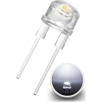 Dioda LED Dioda 8mm, Bílá, 0.5W, 11000mcd/140°, 45lm