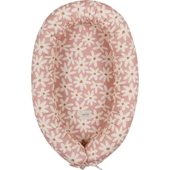 Zavinovačka Malomi Kids Růžové bavlněné hnízdečko Blush Daisies 85 cm