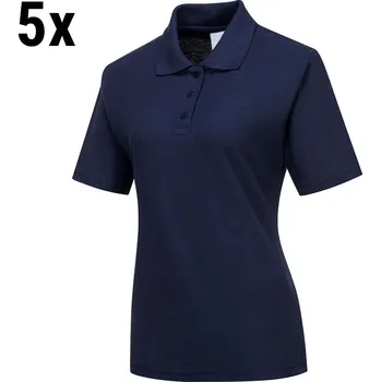 G.Gastro (5 pieces) Women's Workwear Polo Shirt – Navy - XL - 65% Polyester/35% Cotton