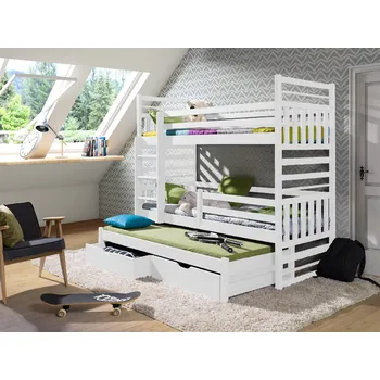 Postel Nabytek-dreveny.cz Patrová postel Hipolit 3 80x180 cm masiv Rozměr postele: 80x180 cm, Odstín postele: olše