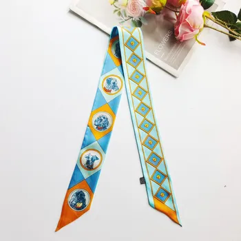 Šátek Hedvábná šálka twilly pro milovníky pejsků 5x85 cm v dárkovém balení, WHITE ORCHID