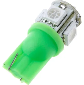 Autožárovka LED 5x 5050 SMD patice T10, W5W - Zelená