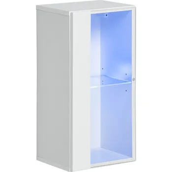 Policová skříň ASM Switch WW 4 vitrína bílý mat/bílý lesk