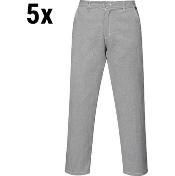 Gastro oděv G.Gastro (5 pieces) Unisex Chef Trousers – Size XS - 3 Pockets - Elastic Back - Houndstooth Black/White