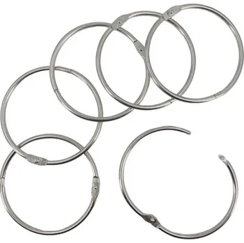 Vaessen Creative Knihařské kroužky 6 ks stříbrné rozměr vnitřní/vnější 75/83 mm