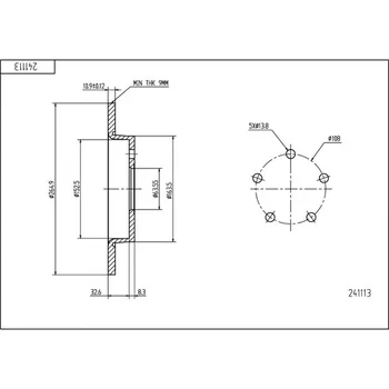 Brzdový kotouč Brzdový kotouč HART 241 113