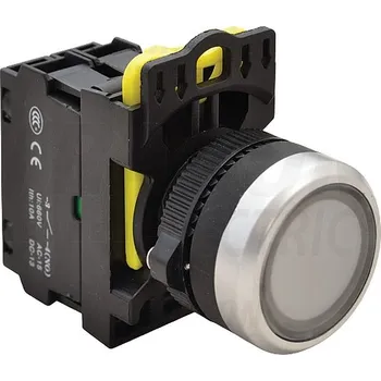tlačítko Tracon NYK3-LW Podsvětlený tlačítkový spínač,bílý 1×NO, 5A/230V AC-15, IP65, LED 230V AC/DC (Tracon NYK3-LW)