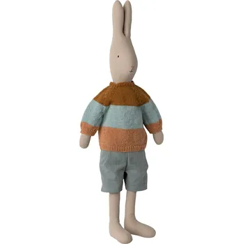 Hračka Maileg Zajíc ve svetru s pruhy, Size 5 Maileg Rabbit size 5, Classic - Sweater and shorts