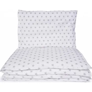 Povlečení Maceshka Povlečení Basic 2-dílné Šedé hvězdy v bílé