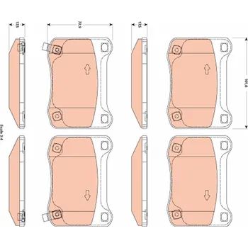 Brzdová destička Sada brzdových destiček, kotoučová brzda TRW GDB3504