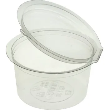 Jednorázové nádobí Kelímek na dressing s víčkem rPET 80ml průměr 70mm výška 38mm OLI80 transparent - 450 ks