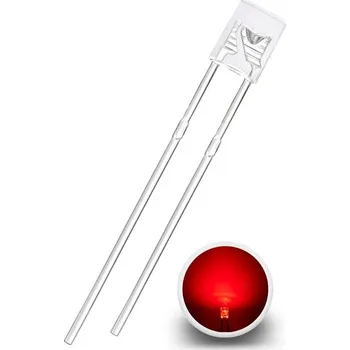 Polovodič LED Dioda obdélníková 2x3x4mm, Červená čirá
